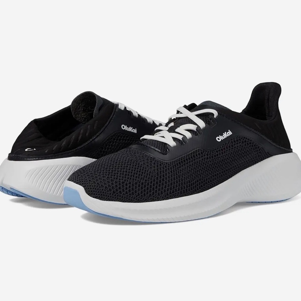 OluKai Women’s Black and White Knit Sneakers NWT